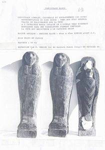 . : Sarcofago in legno completo di coperchio e base (o serbatoio) rappresentante il Dio Horus.Egitto Antico, epoca Saita (VIII-VI sec a.C.).  - Asta Asta 450 | WUNDERKAMMER, CURIOSITIES & ETNOGRAFICA - A GENTLEMAN' S CABINET OF CURIOSITIES Online - Associazione Nazionale - Case d'Asta italiane