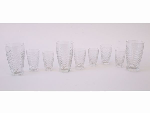 Set di bicchieri in cristallo  - Asta Casa Lazzi - parte prima Arredi, dipinti, vetri di Murano, curiosit� - Associazione Nazionale - Case d'Asta italiane