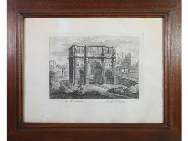 Monumenti romani  - Asta Casa Lazzi - parte prima Arredi, dipinti, vetri di Murano, curiosit - Associazione Nazionale - Case d'Asta italiane