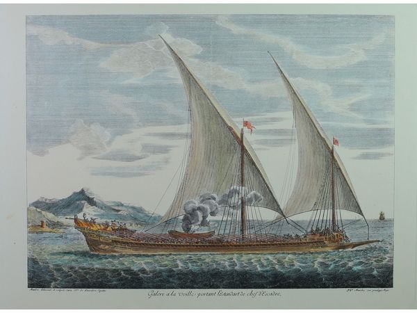 Da Claude Randon (1674-1704) : Vascelli  - Asta Casa Lazzi - parte prima Arredi, dipinti, vetri di Murano, curiosit� - Associazione Nazionale - Case d'Asta italiane