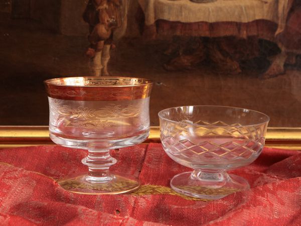 Due set di coppe da dessert  - Asta Casa Lazzi - parte prima Arredi, dipinti, vetri di Murano, curiosit - Associazione Nazionale - Case d'Asta italiane