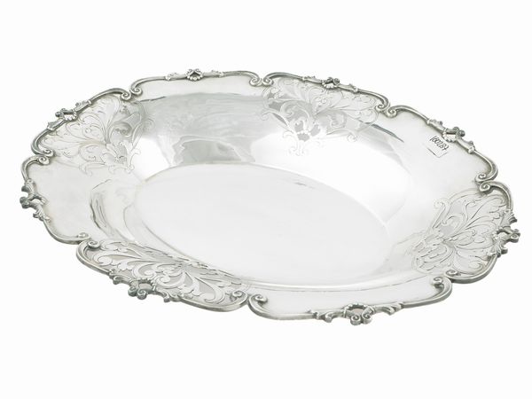 Cestino centrotavola in argento, S. AN. Fabbrica Italiana Argenterie Milano  - Asta Casa Lazzi - parte prima Arredi, dipinti, vetri di Murano, curiosit - Associazione Nazionale - Case d'Asta italiane