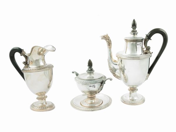 Servizio da t� e caff� in argento  - Asta Casa Lazzi - parte prima Arredi, dipinti, vetri di Murano, curiosit� - Associazione Nazionale - Case d'Asta italiane