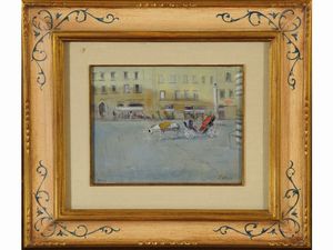 Nereo Zanco - Scorcio di Piazza Duomo a Firenze