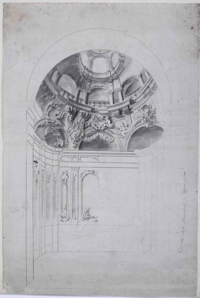 Scuola del XVIII secolo Studio architettonico con abside  - Asta Dipinti Antichi - Associazione Nazionale - Case d'Asta italiane