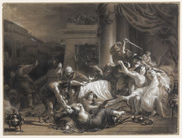 Scuola bergamasca del XIX secolo Creazione di Eva<BR>Scena di una strage  - Asta Dipinti Antichi - Associazione Nazionale - Case d'Asta italiane