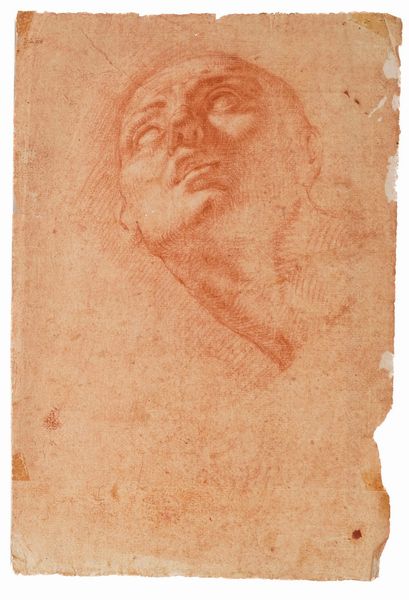 Giovanni d'Enrico (1559 Alagna Valsesia-1644 Borgosesia) Studio di testa  - Asta Dipinti Antichi - Associazione Nazionale - Case d'Asta italiane