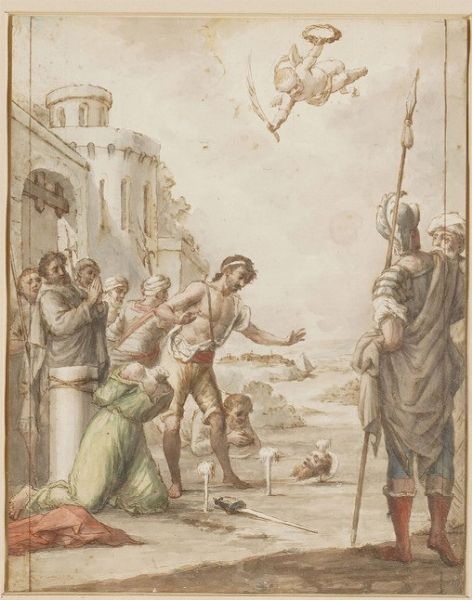 Scuola del XVIII secolo Scena di martirio  - Asta Dipinti Antichi - Associazione Nazionale - Case d'Asta italiane