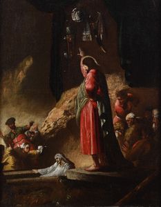 Rembrandt Harmenszonn van Rijn, copia da : La resurrezione di Lazzaro  - Asta Dipinti Antichi - Associazione Nazionale - Case d'Asta italiane