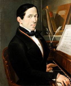 Giuseppe Diotti, Attribuito a - Ritratto di musicista al piano