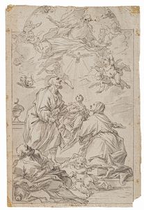 Carlo Bartolomeo Borsetti - Vergine con S. Anna e S. Gioacchino