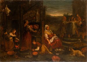 Jacopo Da Ponte detto Jacopo Bassano, copia da - Cena in Emmaus