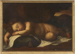 Scuola emiliana del XVII secolo - Amorino dormiente