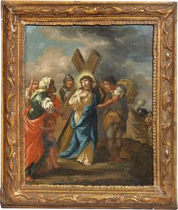 Scuola emiliana del XVII secolo - Ges� � aiutato dal Cireneo