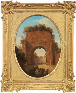 Giacomo Van Lint - Veduta dell'arco di Druso e Veduta dell'arco di Giano Quadrifronte