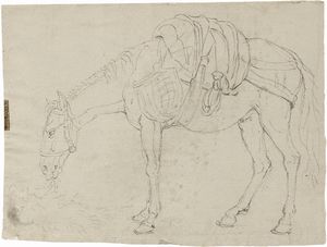 Laurent Pécheux (attr. a) - Studi cavallo