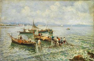 Attilio Pratella - Partenza per la pesca a Mergellina