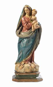 Ignoto scultore scuola emiliana del XVIII secolo - Madonna col Bambino