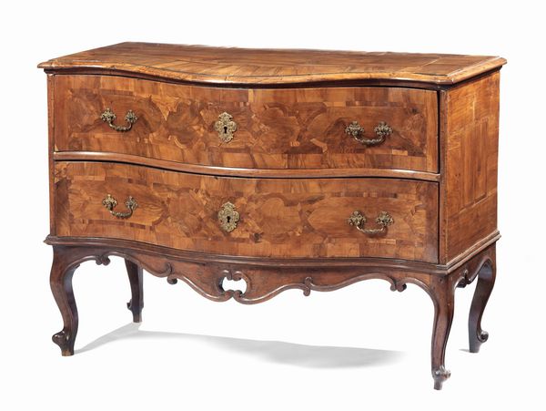 Commode lastronata in legno di noce  - Asta Dipinti e Sculture del XIX e XX secolo - Associazione Nazionale - Case d'Asta italiane