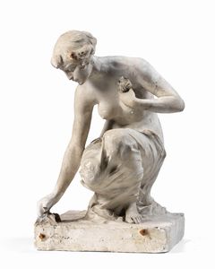 Ignoto scultore del XX secolo - Figura femminile accovacciata