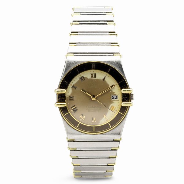OMEGA : Omega Constellation in acciaio con inserti in oro, quadrante champagne, datario e numeri arabi, ref 1503.10.00, movimento automatico, bracciale in acciaio, 31 mm  - Asta Watches - Associazione Nazionale - Case d'Asta italiane