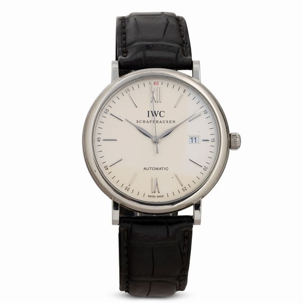 IWC : Portofino automatico in acciaio con datario, quadrante bianco con indici applicati, 40 mm  - Asta Watches - Associazione Nazionale - Case d'Asta italiane