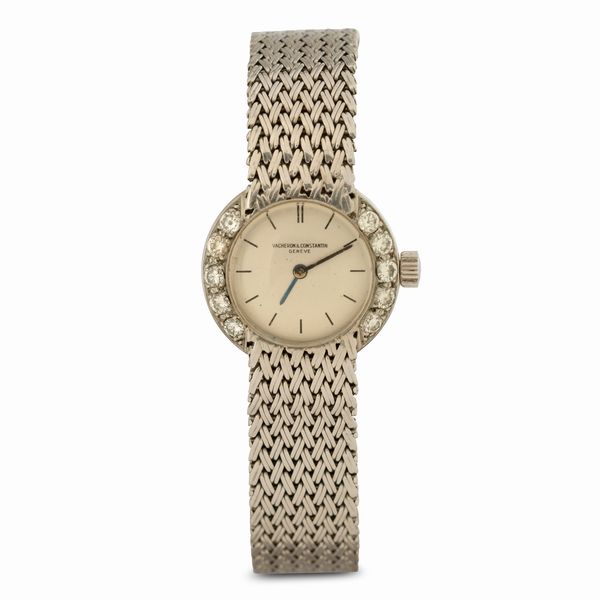 Vacheron & Constantin : Orologio Lady in oro bianco con ghiera in brillanti, carica manuale, quadrante Argent�, 22 mm  - Asta Watches - Associazione Nazionale - Case d'Asta italiane