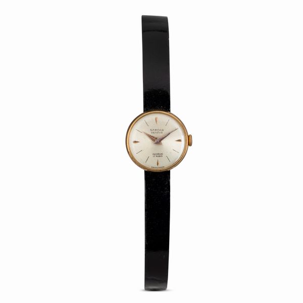 SARCAR : Mini, solo tempo in oro 18k carica manuale, quadrante Argent�, 19 mm  - Asta Watches - Associazione Nazionale - Case d'Asta italiane