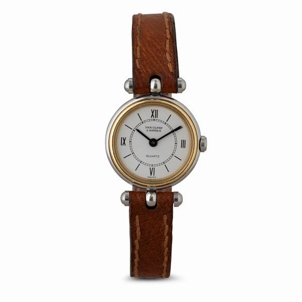 Van Cleef & Arpels : Lady in acciaio e oro al quarzo, quadrante bianco numeri Romani, 22 mm  - Asta Watches - Associazione Nazionale - Case d'Asta italiane