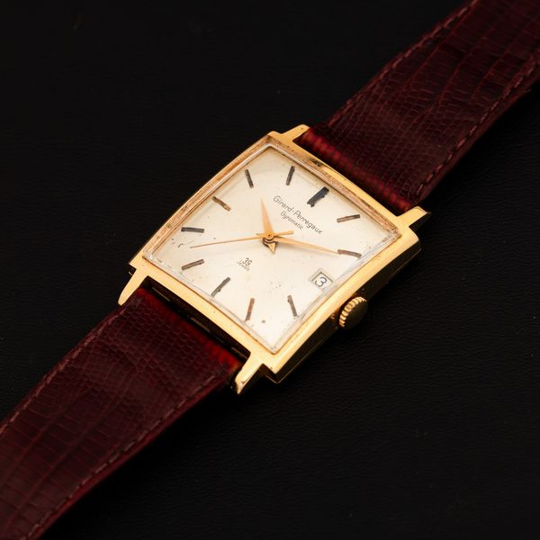 GIRARD PERREGAUX : Carr� in oro giallo 18k movimento automatico con datario, quadrante Argent� 29x29 mm  - Asta Watches - Associazione Nazionale - Case d'Asta italiane