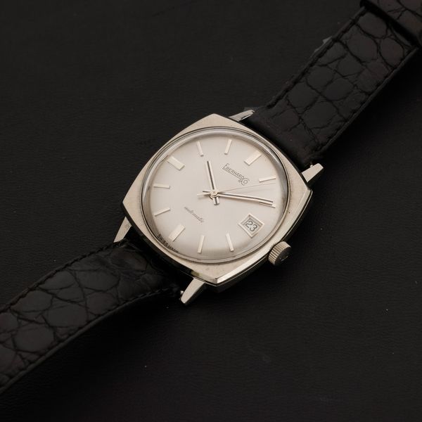 Eberhard : Automatic di forma a cuscino in acciaio con datario, quadrante grigio scuro e indici applicati, 33mm  - Asta Watches - Associazione Nazionale - Case d'Asta italiane