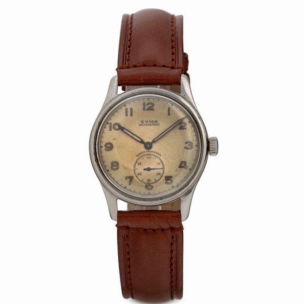 CYMA : Watersport in acciaio carica manuale fondo a vite, quadrante Argent� con numeri Arabi e piccoli secondi, 32 mm  - Asta Watches - Associazione Nazionale - Case d'Asta italiane