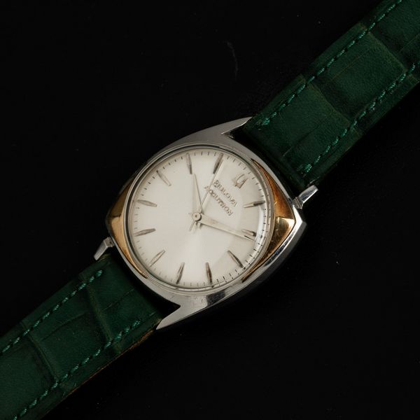Bulova : Accutron solo tempo quadrante Argent� in acciaio con placche in oro, movimento elettromeccanico, 33 mm  - Asta Watches - Associazione Nazionale - Case d'Asta italiane