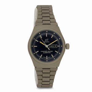 Orfina - Porsche Design in titanio al quarzo, con indicazione di giorno in ottimo stato di conservazione, 30 mm