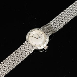 Vacheron & Constantin : Orologio Lady in oro bianco con ghiera in brillanti, carica manuale, quadrante Argent�, 22 mm  - Asta Watches - Associazione Nazionale - Case d'Asta italiane