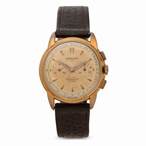 LEMANIA - Cronografo 105 laminato quadrante Argent� fan� due contatori, tasti quadri, 36 mm