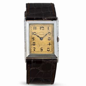 Stima - Oversize di forma in acciaio, carica manuale, quadrante argent� fan� con numero Dec� 33x30 mm