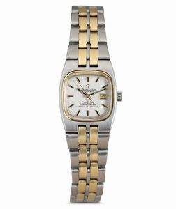 OMEGA - Costellation Lady acciaio e oro automatico, quadrante Argent� con datario, 32 mm