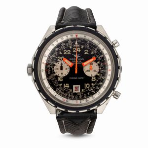 Breitling - Cosmonaute Chronomatic in acciaio cromato, movimento automatico, cronografo con datario, quadrante nero con  numeri Arabi luminosi 47x48 mm
