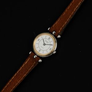 Van Cleef & Arpels : Lady in acciaio e oro al quarzo, quadrante bianco numeri Romani, 22 mm  - Asta Watches - Associazione Nazionale - Case d'Asta italiane