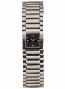 Baume & Mercier - Catwalk Lady in acciaio al quarzo quadrante nero lucido con indici applicati, 24x21 mm