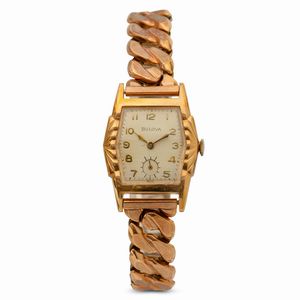 Bulova - Orologio da donna laminato con bracciale elastico, carica manuale, quadrante argent�, 38x28 mm