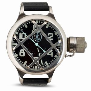 Zlatus - Orologio di grandi dimensioni per sommergibilisti Russi in metello cromato con gabbia protettiva, 57 mm