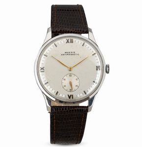 MOERIS - Solo tempo Oversize in acciaio carica manuale, quadrante argent� con piccoli secondi, 38 mm