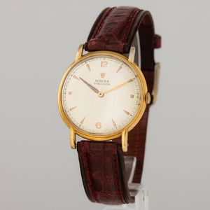 ROLEX : Precision in oro giallo 18k, carica manuale, quadrante Argent� con indici applicati, 35 mm  - Asta Watches - Associazione Nazionale - Case d'Asta italiane