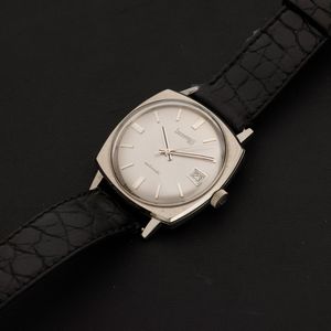 Eberhard : Automatic di forma a cuscino in acciaio con datario, quadrante grigio scuro e indici applicati, 33mm  - Asta Watches - Associazione Nazionale - Case d'Asta italiane