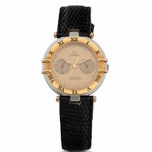 OMEGA : Costellation acciaio e oro al quarzo, quadrante champagne, 35 mm  - Asta Watches - Associazione Nazionale - Case d'Asta italiane