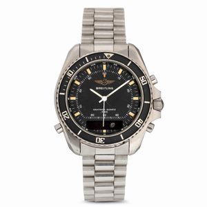 Breitling - Navitimer quartz in acciaio analogico e digitale al quarzo, quadrante nero opaco, 39 mm