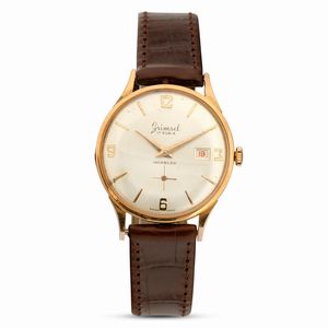 Grimsel - Solo tempo in oro 18k, carica manuale con datario, quadrante Argent� indici applicati, 34 mm