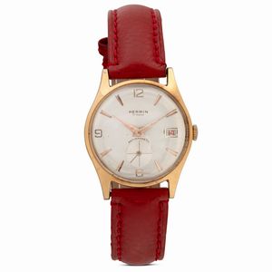 Hermin - Solo tempo in oro giallo 18k carica manuale con datario, quadrante Argent� con piccoli secondi a ore sei, 33,5 mm